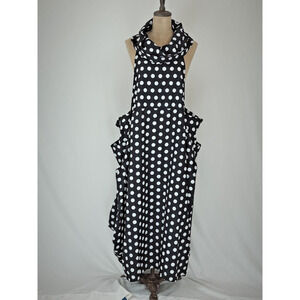 JASON / Comfy USA 2X Black and White Dress Polka Dot BOUTIQUE 2X #0083